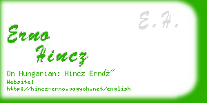 erno hincz business card